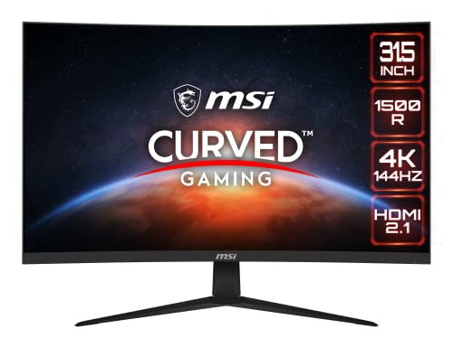 MSI G321CU, 32" Gaming Monitor, 3840 x 2160 (UHD), VA, 144Hz, FreeSync Premium, HDR Ready, HDMI, Displayport, Tilt,Black