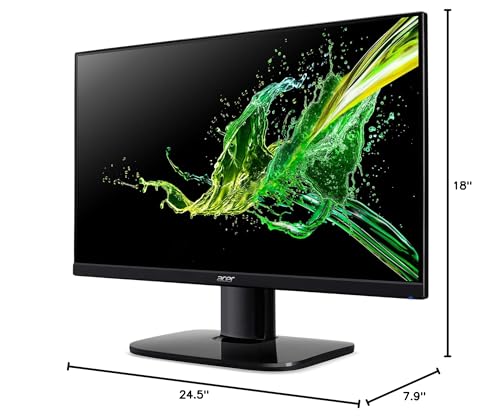 Acer KB272 EBI 27" IPS Full HD (1920 x 1080) Zero-Frame Gaming Office Monitor | AMD FreeSync Technology | Up to 100Hz Refresh | 1ms (VRB) | Low Blue Light | Tilt | HDMI & VGA Ports,Black