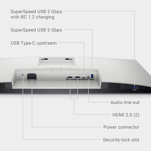 Dell S2722QC 27-inch 4K USB-C Monitor - UHD (3840 x 2160) Display, 60Hz Refresh Rate, 8MS Grey-to-Grey Response Time (Normal Mode), Built-in Dual 3W Speakers, 1.07 Billion Colors Platinum Silver