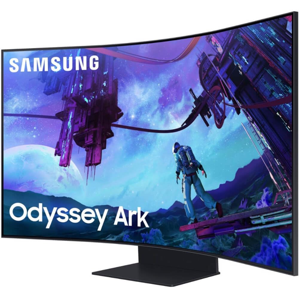 SAMSUNG 55" Odyssey Ark 2nd Gen 4K UHD 1000R Curved Gaming Monitor, 165Hz, 1ms, 4 Input Multi View, Quantum Mini-LED, AMD FreeSync Premium Pro, HDR 10+, Height Adjustable Screen, LS55CG970NNXGO, 2023